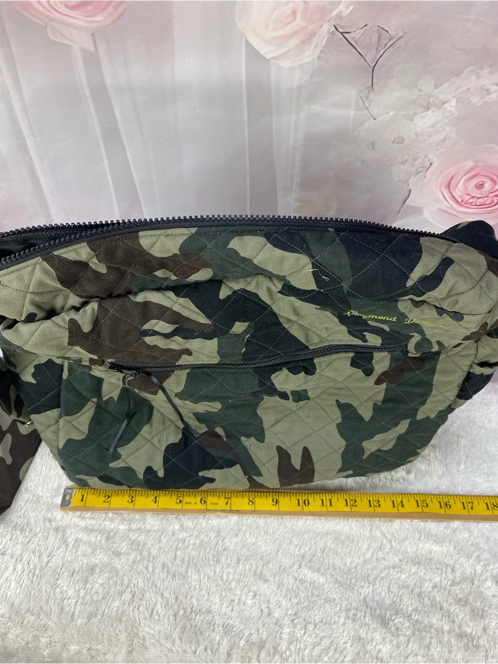 Custom Made Womans Camouflage Crossbody Bag - Green Camo